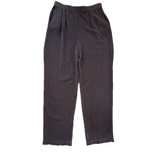 St. John Collection Santana Knit Pants 12 Brown Barrel Pleat VTG USA “Flaw”